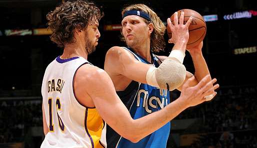 Auch im letzten Aufeinandertreffen in der NBA hatten Pau Gasols (l.) Lakers die Nase vorn 