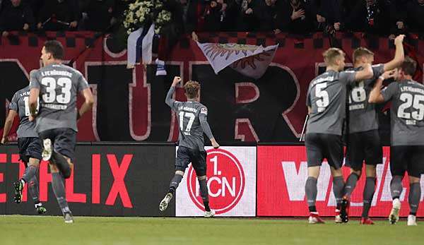 Erlösungserscheinunge: Robin Hack trifft gegen Dynamo Dresden zur Führung des 1. FC Nürnberg.