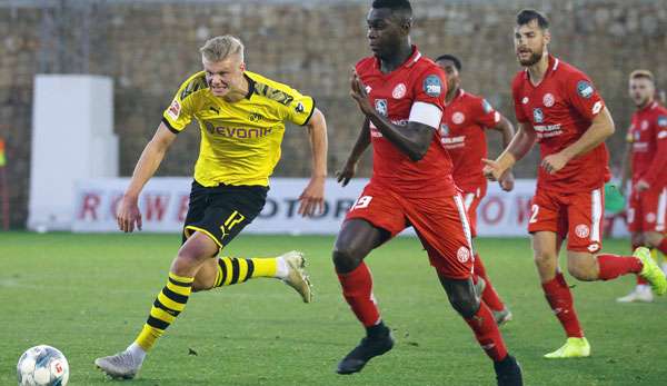 Erling Haaland sorgte im Test gegen Mainz für Belebung beim BVB, blieb aber ohne Torerfolg.