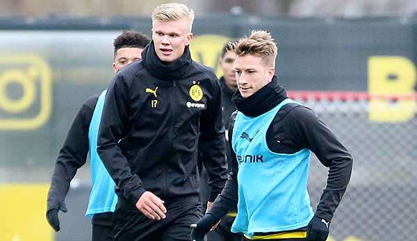 Sind für den Rückrundenauftakt einsatzbereit: BVB-Winterneuzugang Erling Haaland und Kapitän Marco Reus.