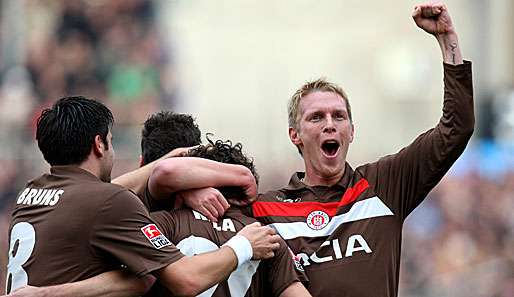 Marius Ebbers (r.) ist mit zwölf Treffern erfolgreichster Torschütze des FC St. Pauli