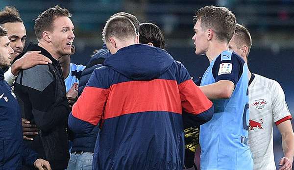 Julian Nagelsmann (l.) geriet nach dem Spiel mit Matthias Ginter aneinander.