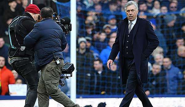 Sah gegen Manchester United seinen ersten Platzverweis in der Premier League: Everton-Trainer Carlo Ancelotti.