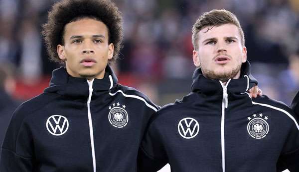 Leroy Sane (l.) und Timo Werner spielen gemeinsam für die deutsche Nationalmannschaft.