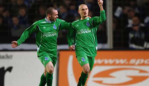 Srdjan Baljak (r.) erzielte das 1:0 für Duisburg in Bielefeld. Der MSV kann die Arminia überholen