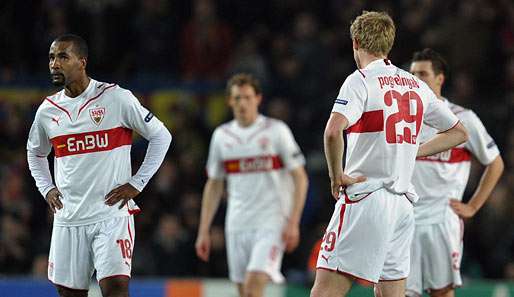 Die VfB-Stürmer Cacau (l.) und Pogrebnjak bekamen keine Chance in Barcelona