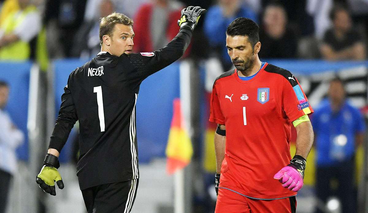 Manuel Neuer und Gianluigi Buffon begegneten sich zuletzt bei der EM 2016 in Frankreich.