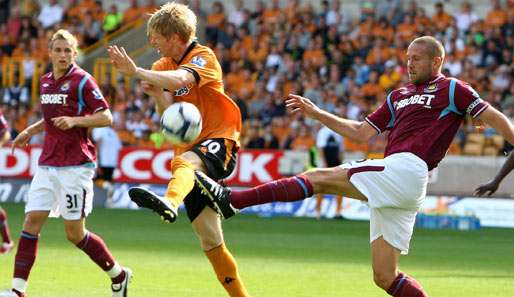 Matthew Upson von West Ham United traf im Hinspiel gegen Wolverhampton zum 2:0-Endergebnis