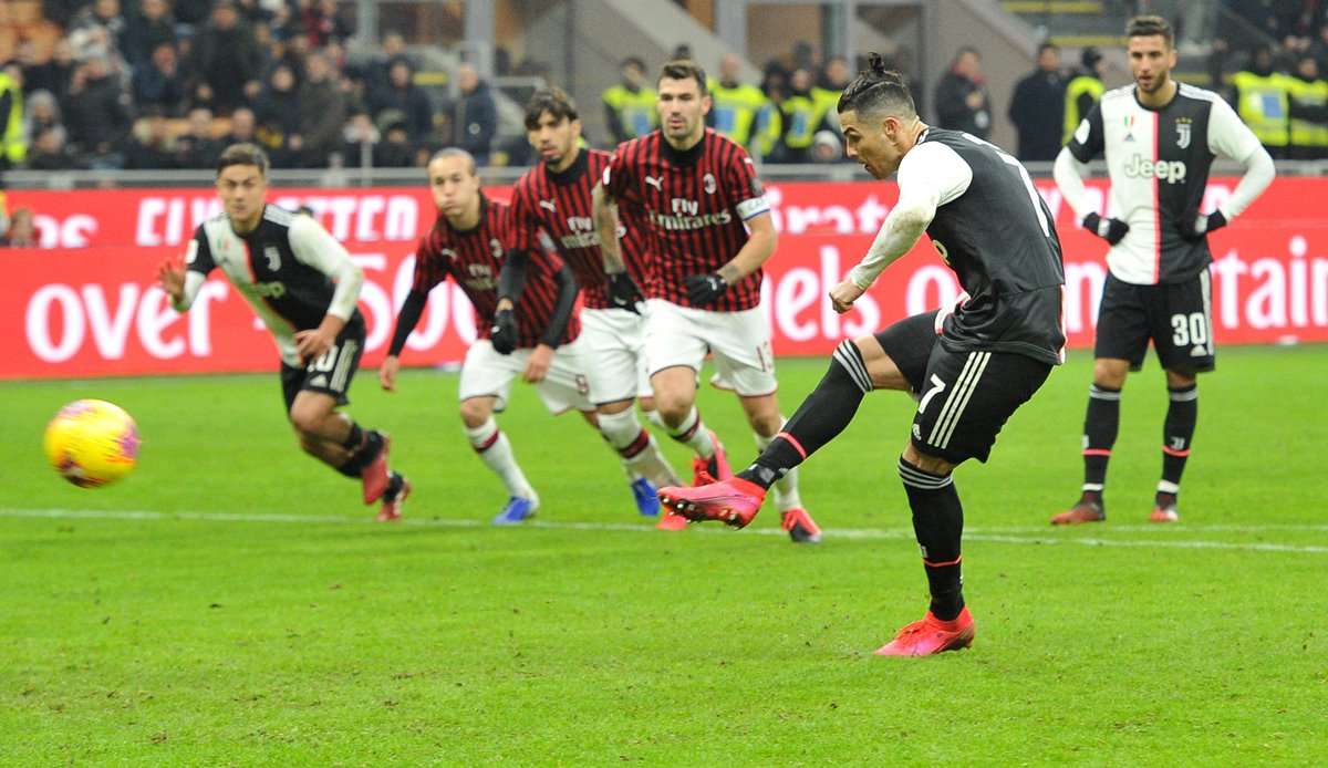 Cristiano Ronaldo traf im Hinspiel für Juventus Turin vom Elfmeterpunkt.