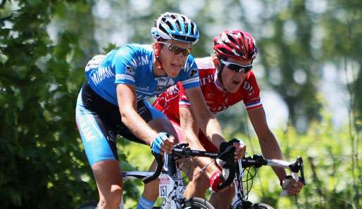 Niki Terpstra (l.) vom Team Milram landete auf dem dritten Platz