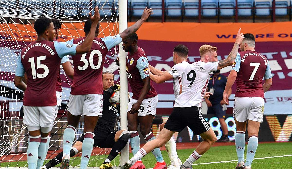 Beim Auftaktspiel der Premier League nach der Corona-Zwangspause zwischen Aston Villa und Sheffield United ist es zu einer kuriosen Szene gekommen.