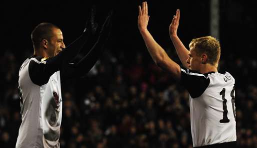 Trafen in der Europa League gegen den VFL Wolfsburg: Bobby Zamora (l.) und Damien Duff