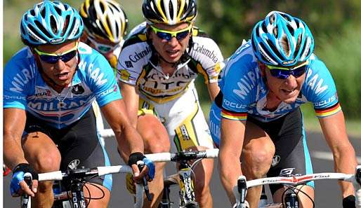 Fabian Wegmann (r.) und Linus Gerdemann (l.) fahren erst seit 2009 für das Team Milram
