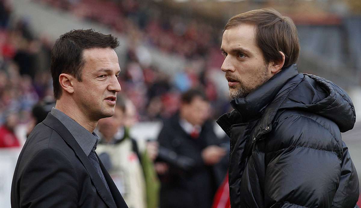 Fredi Bobic (li.) und Thomas Tuchel (re.) spielten in den 90er Jahren bei den Stuttgarter Kickers zusammen.