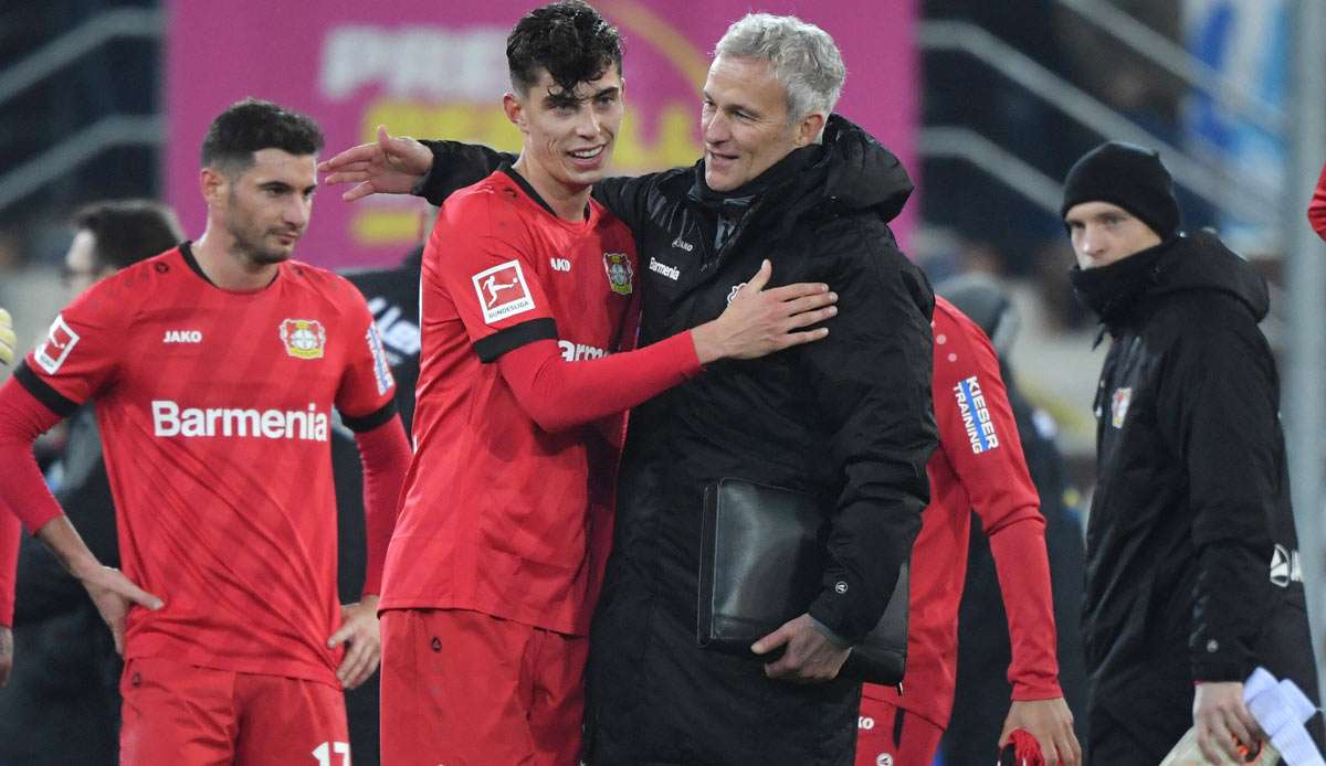 Xaver Zembrod (r.) mit Leverkusens Supertalent Kai Havertz.