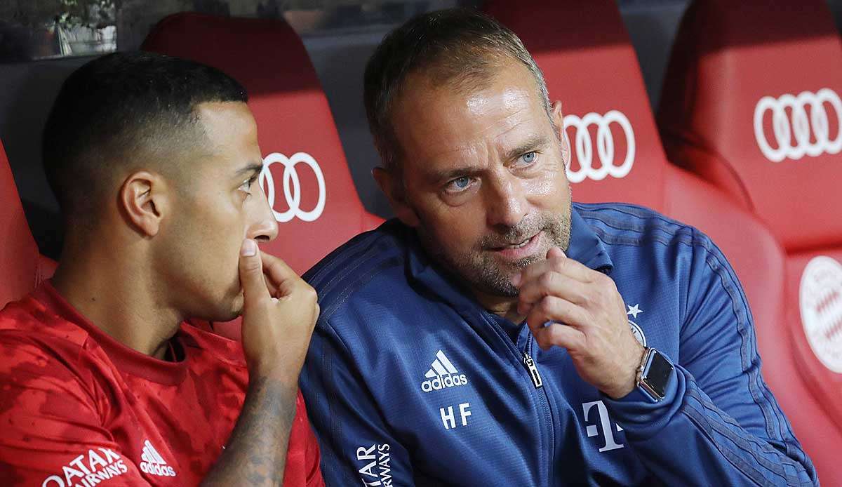 Gehen nach dem Sommer wohl getrennte Wege: Bayern-Trainer Hansi Flick und sein Mittelfeldstratege Thiago.