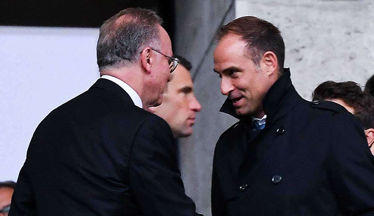 Kollegen unter sich: Karl-Heinz Rummenigge, Vorstandsvorsitzender des FC Bayern, und Oliver Mintzlaff, Geschäftsführer von RB Leipzig.