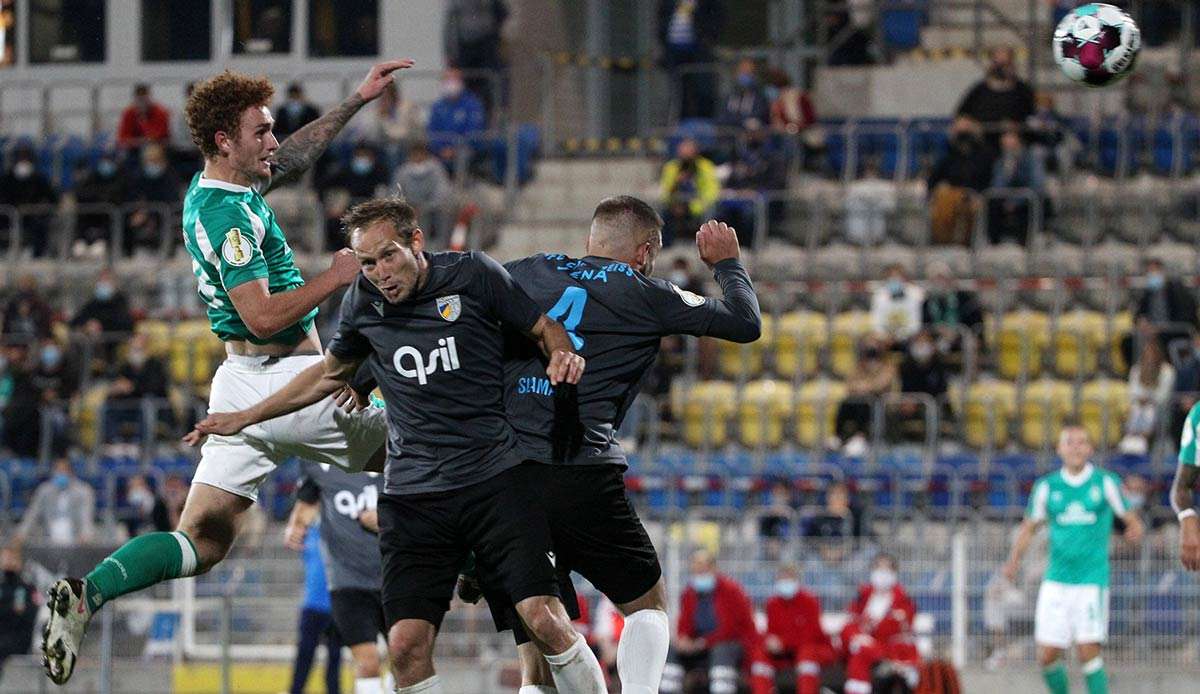 Josh Sargent erzielte die 1:0-Führung für Werder Bremen gegen Carl Zeiss Jena.