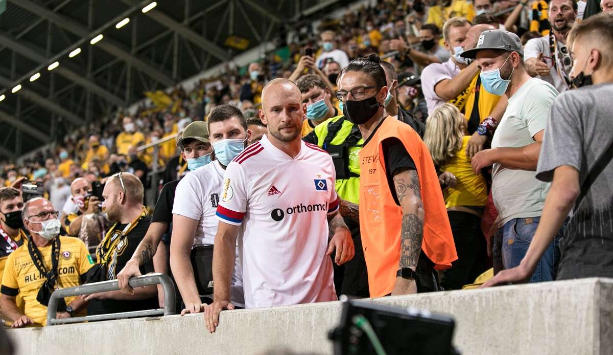 Leistner attackierte einen Dynamo-Fan nach dem Pokalspiel in Dresden. Der HSV verlor mit 1:4.