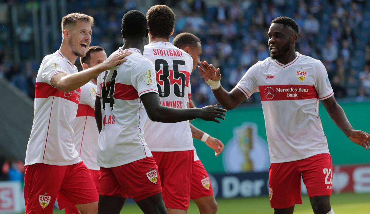 Der VfB Stuttgart zog gegen Rostock in die zweite Pokalrunde ein.