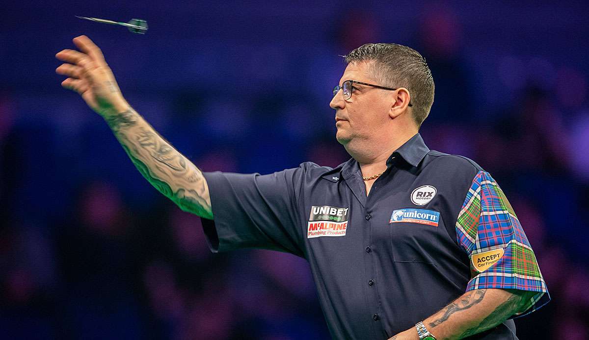 Gary Anderson ist beim Grand Slam of Darts heute im Einsatz.