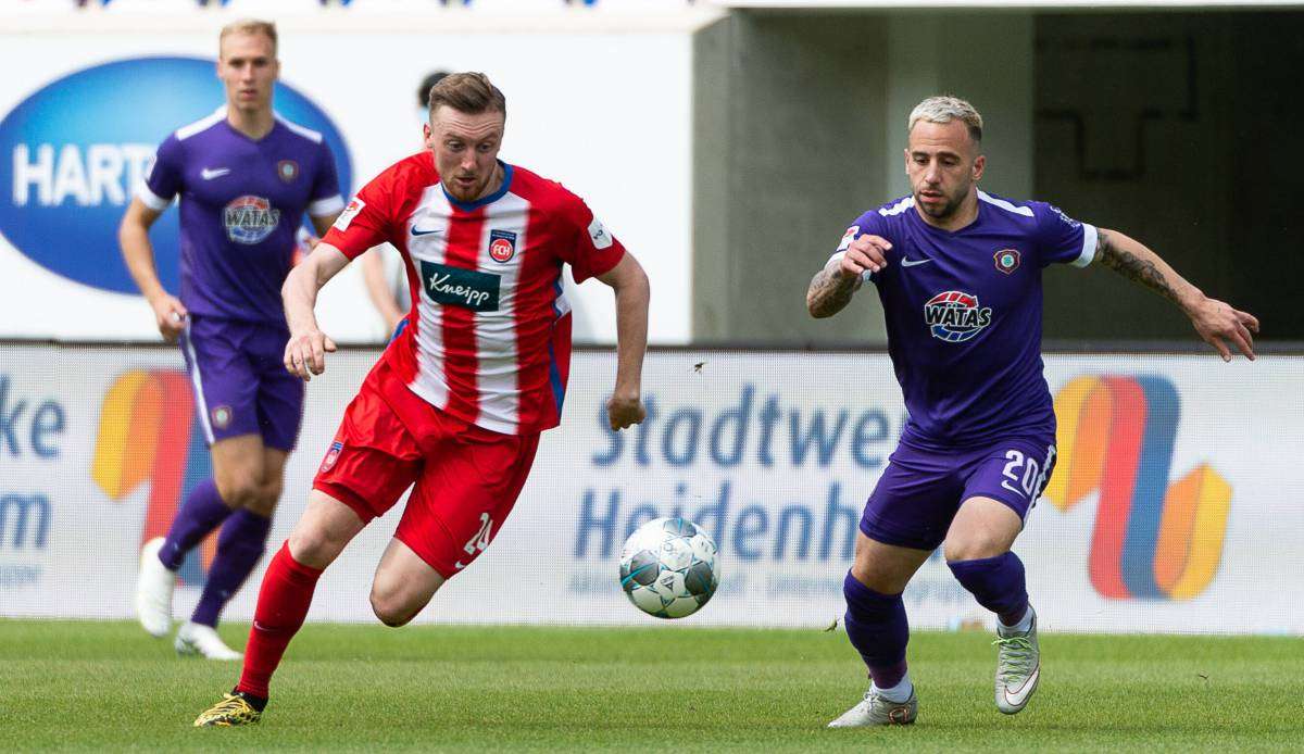 Bei der Partie Erzgebirge Aue gegen den 1. FC Heidenheim ging es bisher immer ordentlich zur Sache.