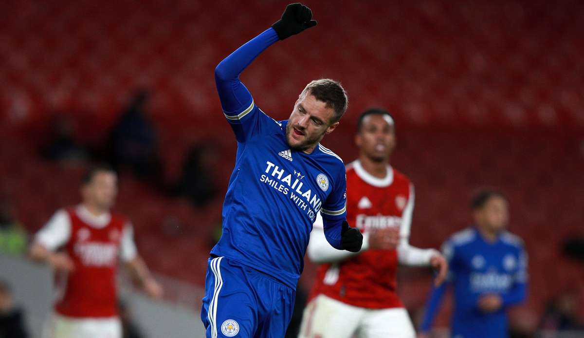 Mit einem Flugkopfball erzielte Jamie Vardy das Siegtor für Leicester gegen Arsenal.