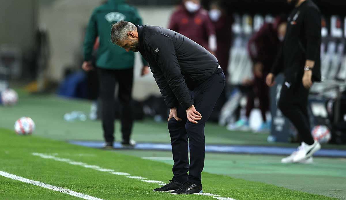 Am Boden zerstört: Gladbach-Trainer Marco Rose nach dem Last-Minute-Ausgleich von Real Madrid