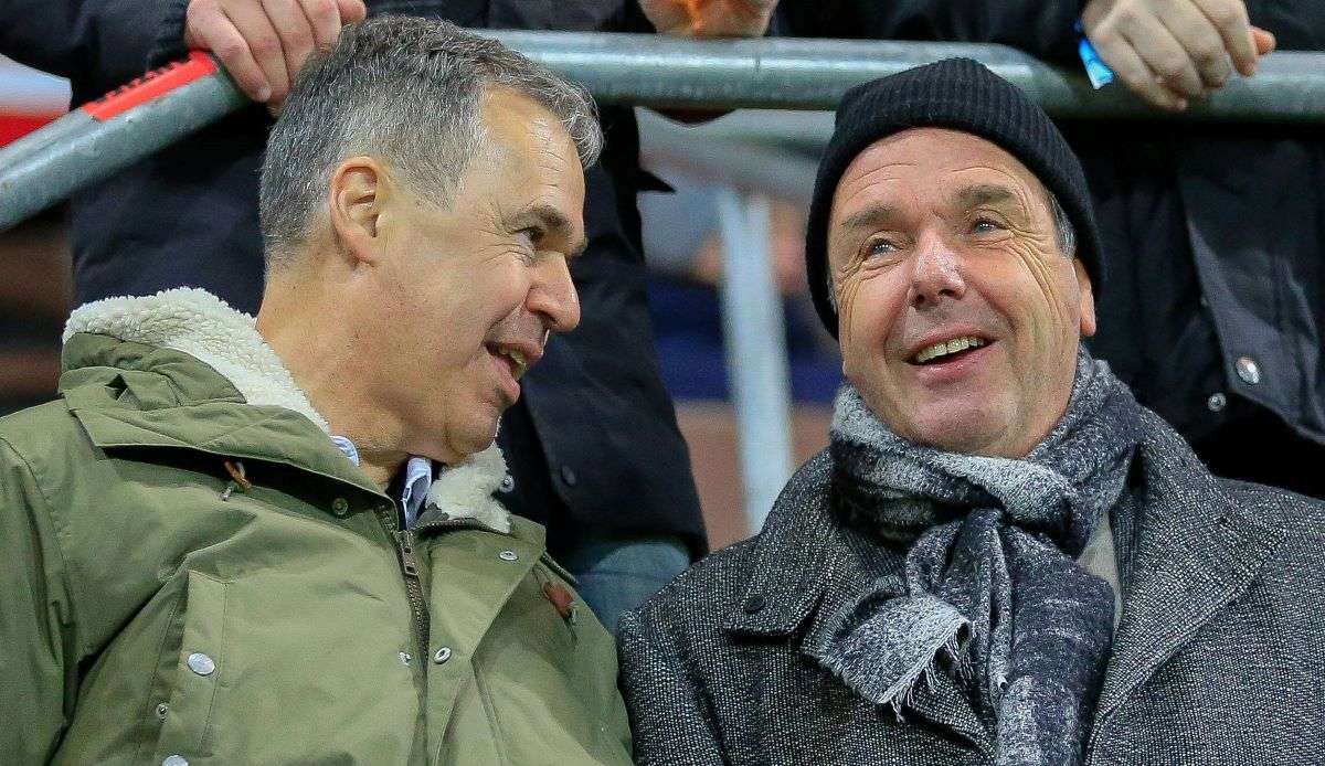 Heribert Bruchhagen (re.) und Andreas Rettig.