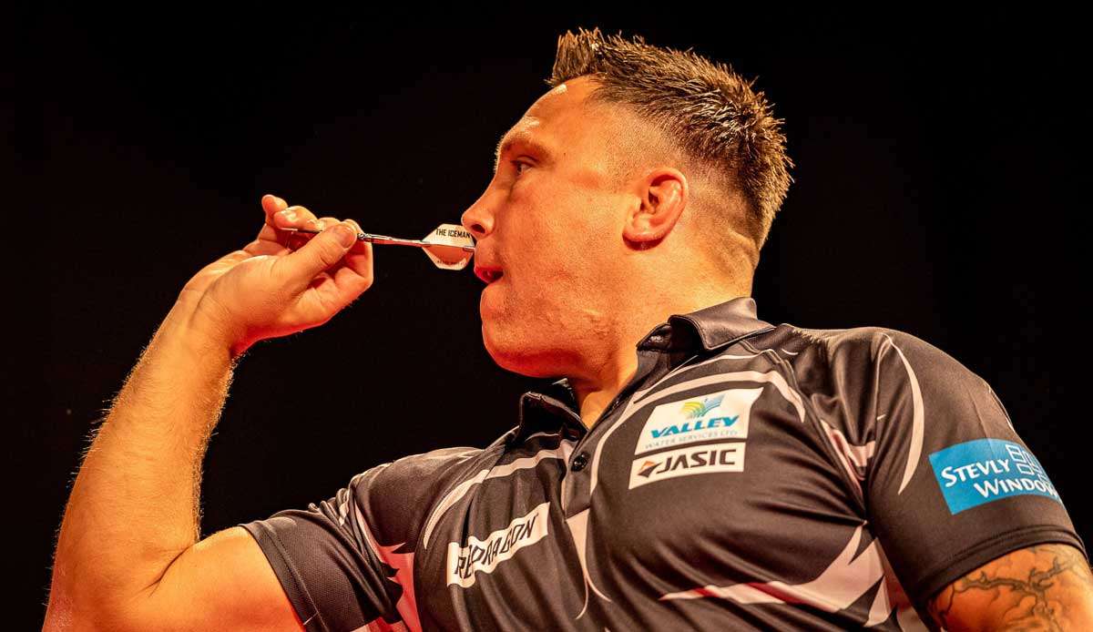 Gerwyn Price trifft heute im Achtelfinale der Darts-WM auf Mervyn King.