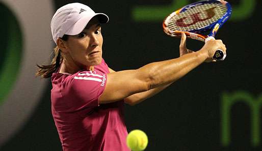 Justine Henins Markenzeichen ist die einhändig gespielte Rückhand 