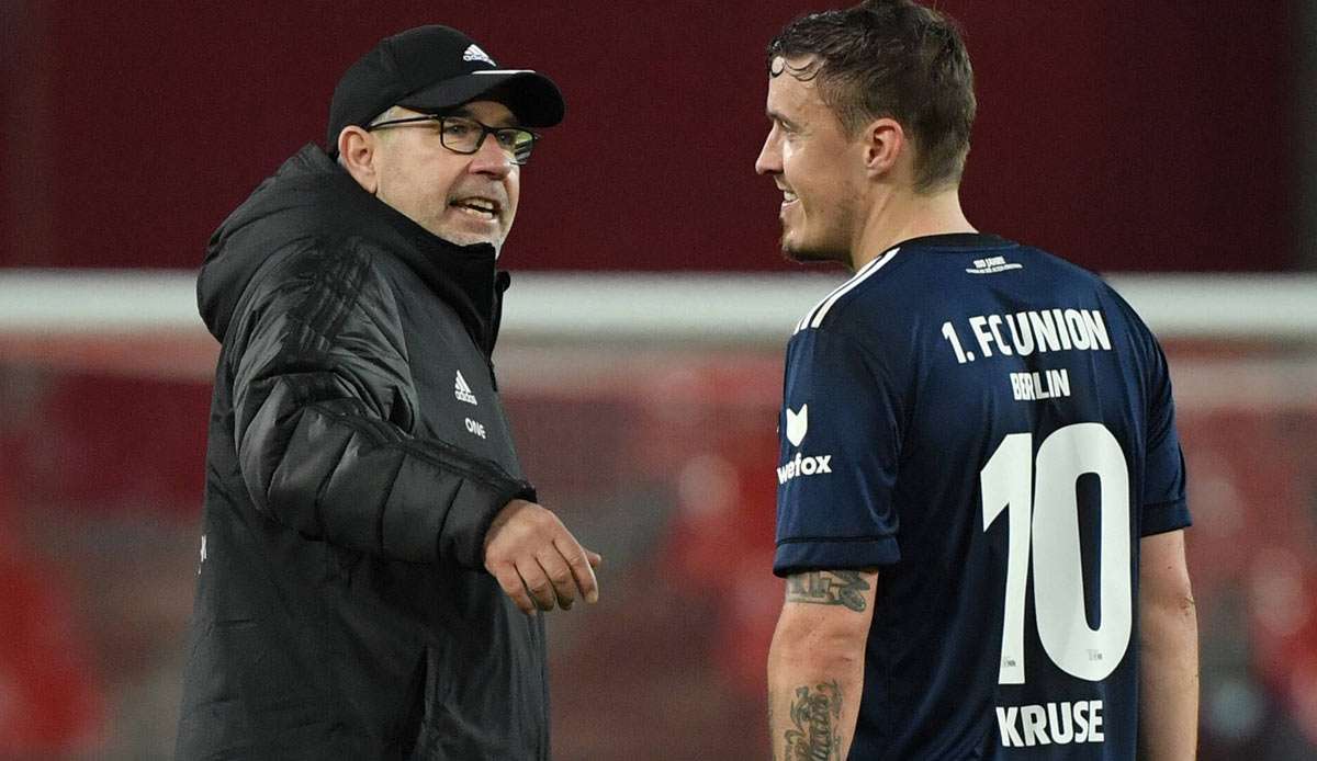 Union-Trainer Urs Fischer (l.) zusammen mit Max Kruse.