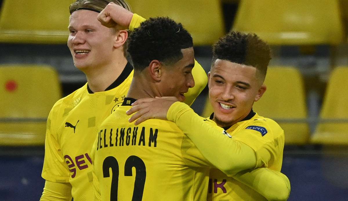 Jude Bellingham (M.) hat sich bei Jadon Sancho für dessen Hilfe bedankt.