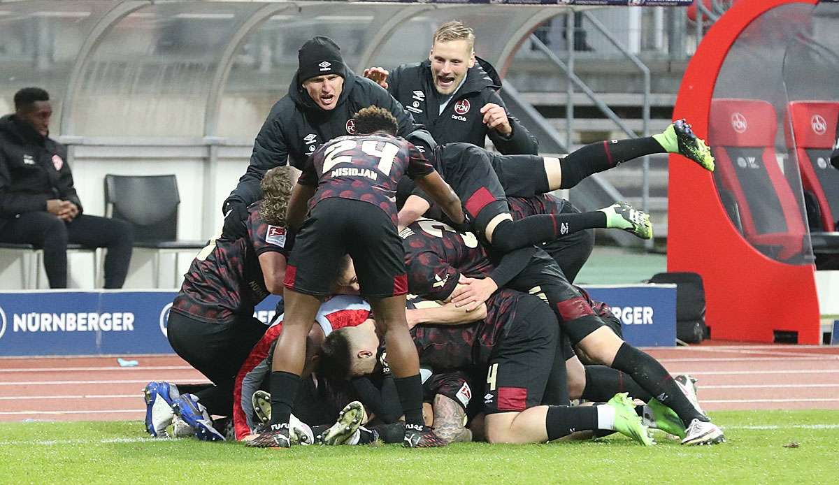 Nürnberg durfte in der Nachspielzeit über den Siegtreffer gegen Würzburg jubeln.