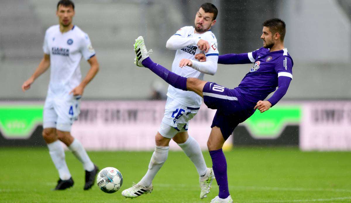 Erzgebirge Aue gewann das letzte Duell gegen den KSC mit 1:0.