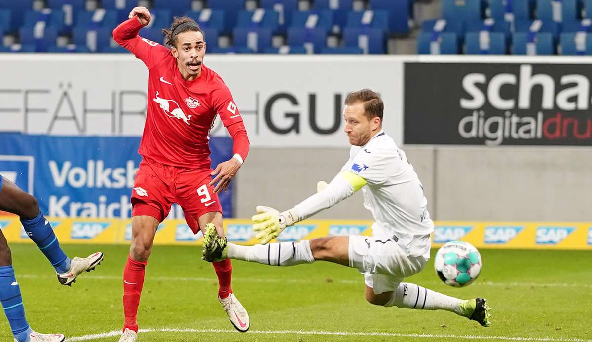 Yussuf Poulsen erzielte das Tor des Tages für RB Leipzig.