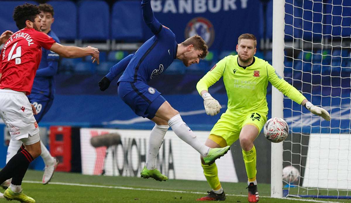 Timo Werner schlug im FA Cup nach über 800 Minuten Torflaute wieder für Chelsea zu.