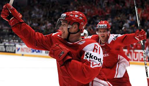 Lars Eller (l.) wurde von den St. Louis Blues gedraftet und erzielte in sieben NHL-Spielen zwei Treffer