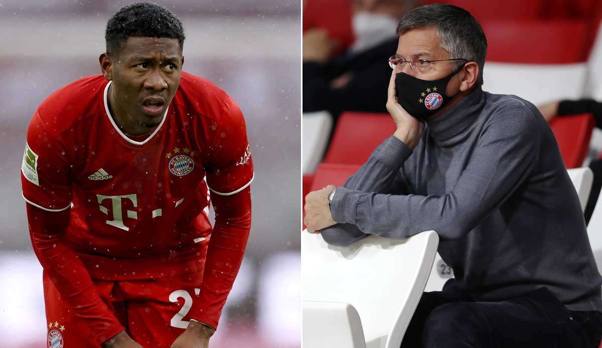 Konnten sich nicht auf einen neuen Vertrag und eine zukünftige Zusammenarbeit über den Sommer hinaus einigen: David Alaba und Bayern-Präsident Herbert Hainer.