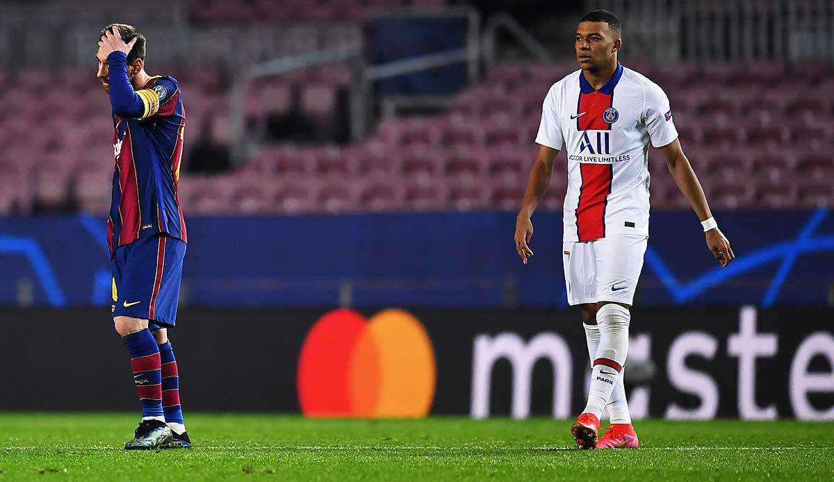 UNterschiedlicher können Champions-League-Abende nicht laufen: Während Dreierpacker Mbappe PSG zum 4:1 im Camp Nou schoss, schaute Messi bei Barca in die Röhre.