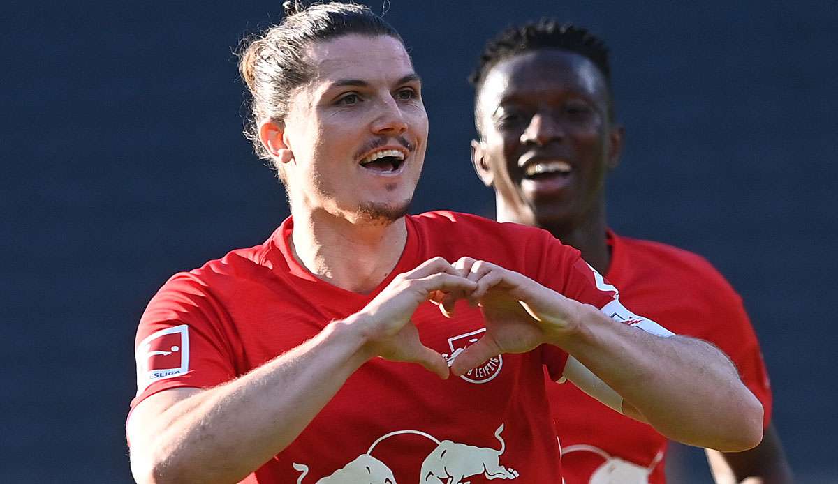 Marcel Sabitzer brachte RB Leipzig mit einem Traumtor gegen Hertha BSC in Führung.