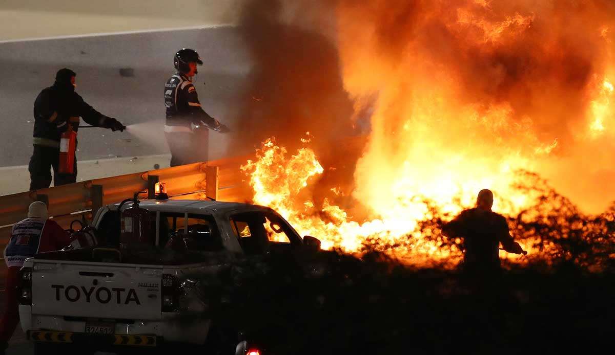 Romain Grosjean kam in Bahrain von der Strecke ab.