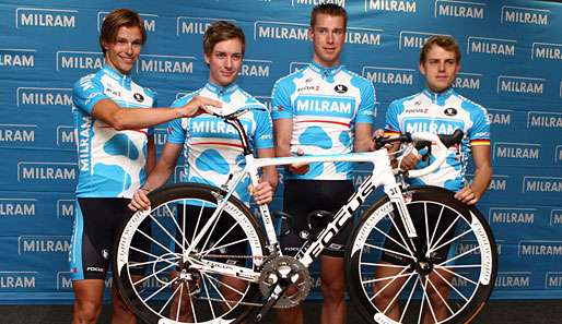 Team Milram (v.l.): Linus Gerdemann, Dominik Nerz, Roger Kluge and Gerald Ciolek