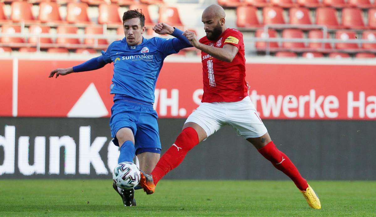 Im Hinspiel trennten sich Hansa Rostock und der Hallesche FC 1:1.
