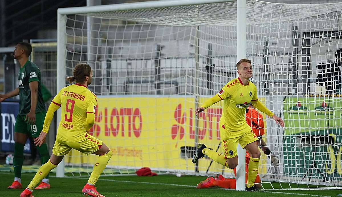 Lienhart traf für den Sportclub gegen Augsburg zum 2:0.