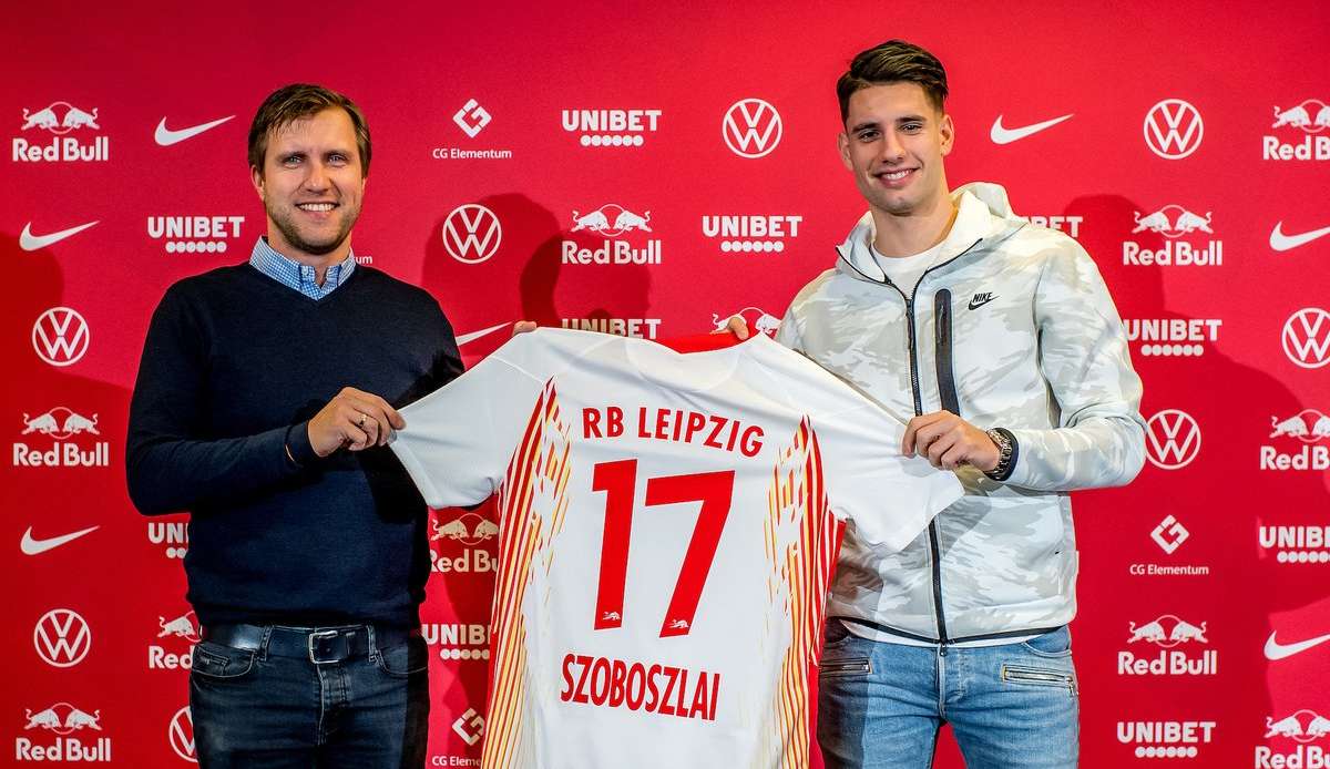 Dominik Szoboszlai bei seiner Vorstellung bei RB Leipzig.