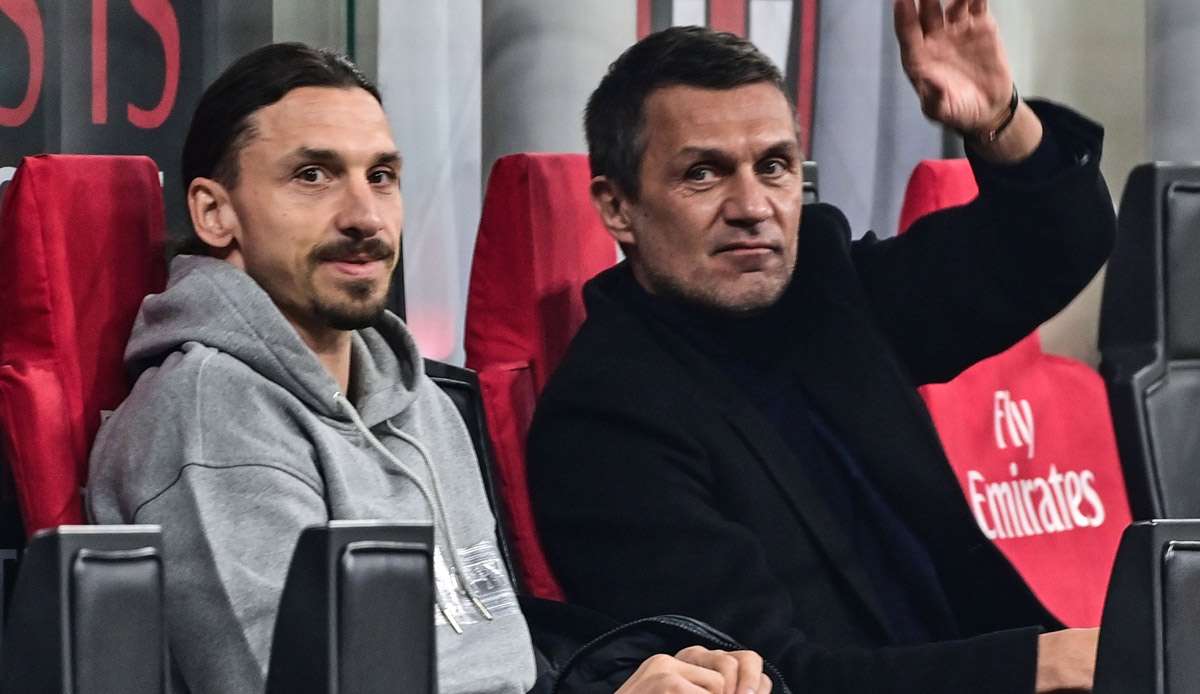 Zlatan Ibrahimovic zusammen mit Milan-Legende Paolo Maldini.