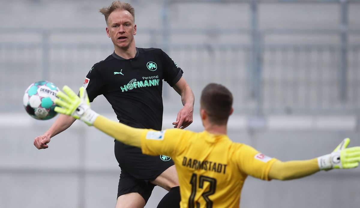 Greuther Fürth kam in Darmstadt nicht über ein Remis hinaus, ist jetzt aber Tabellenzweiter.