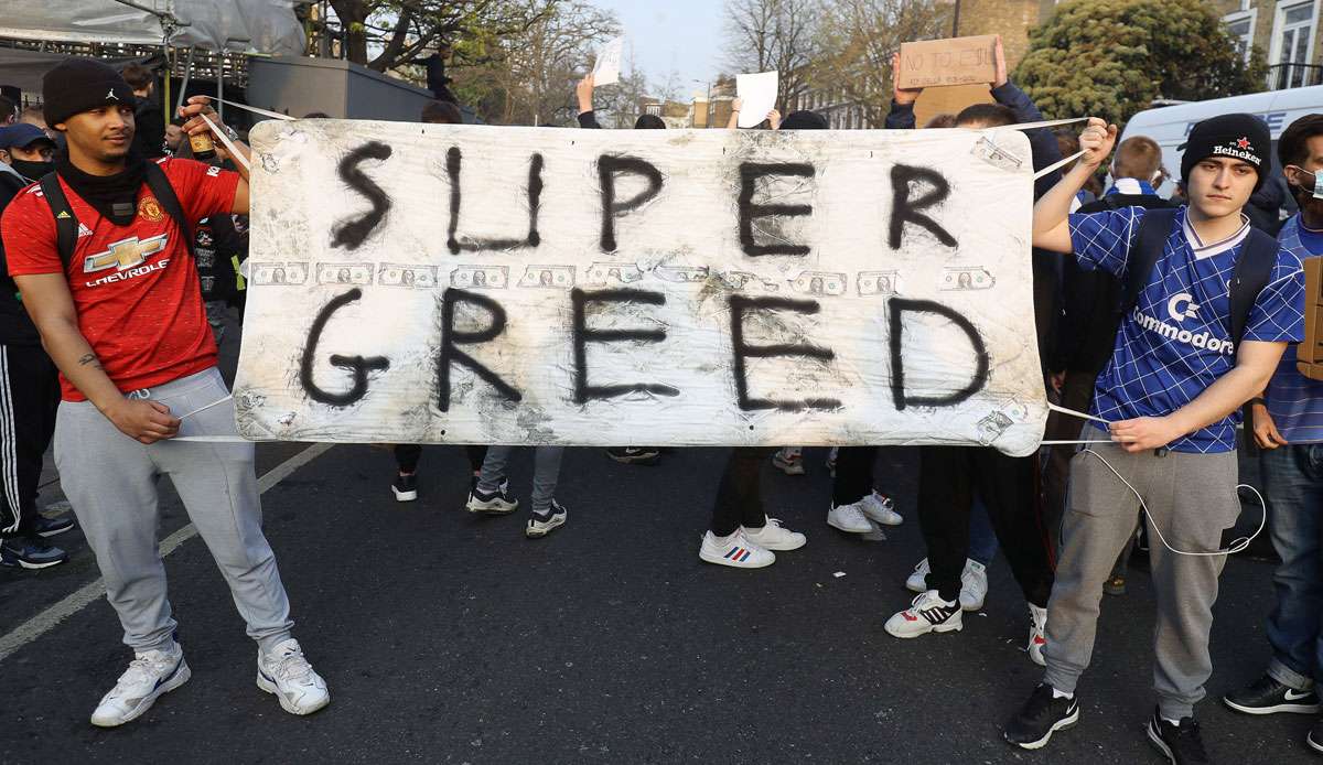 Auch die Fans von Manchester United sprachen sich klar gegen die Super League aus.
