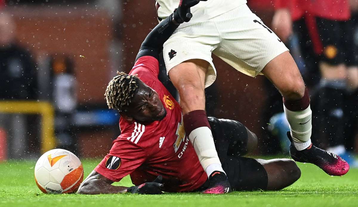 Paul Pogba hat mit Manchester United das Europa-League-Hinspiel gegen AS Rom mit 6:2 gewonnen.